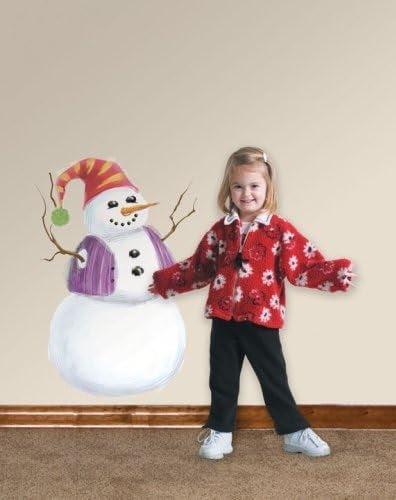 Build A Snowman Peel and Stick Wall Decals | Removable Repositionable Stickers | Easy Damage-Free Wall Art for Kids Bedroom Nursery Playroom