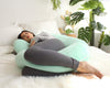 PharMeDoc Pregnancy Pillows, C-Shape Full Body Pillow – Jersey Cover Mint Green – Pregnancy Pillows for Sleeping – Body Pillows for Adults, Maternity and Pregnancy Pillow