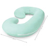 PharMeDoc Pregnancy Pillows, C-Shape Full Body Pillow – Jersey Cover Mint Green – Pregnancy Pillows for Sleeping – Body Pillows for Adults, Maternity and Pregnancy Pillow