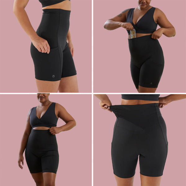 Postpartum Recovery Shorts | 360˚ Support for Abdomen | Pelvic Floor & Back | Warm & Cool Therapy Pocket | Seamless Design | Breathable | Machine Washable
