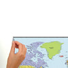 World Map Peel and Stick Dry Erase Wall Decals | Removable Writable Reusable Surface | Easy Apply Damage-Free Decor for Home Office Kids Room