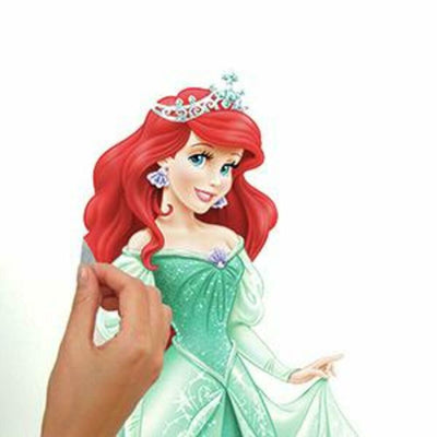 Princess Ariel Peel and Stick Wall Decals | Removable Repositionable Stickers | Easy Damage-Free Wall Art for Kids Bedroom Nursery Playroom