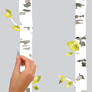 Birch Trees Peel and Stick Wall Decals | Removable Repositionable Stickers | Easy Damage-Free Wall Art for Kids Bedroom Nursery Playroom