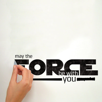 Star Wars May The Force Peel and Stick Wall Decals | Removable Repositionable Stickers | Easy Damage-Free Wall Art for Kids Bedroom Nursery Playroom