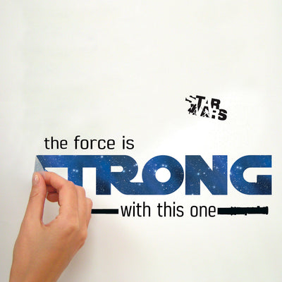 Star Wars The Force Is Strong Peel and Stick Wall Decals | Removable Repositionable Stickers | Easy Damage-Free Wall Art for Kids Bedroom Nursery Playroom