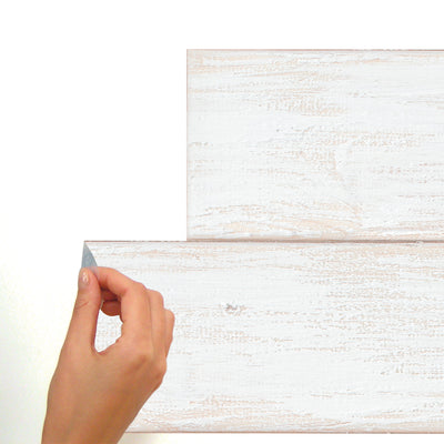Shiplap Wood Plank Peel and Stick Wall Decals | Removable Repositionable Stickers | Easy Damage-Free Wall Art for Kids Bedroom Nursery Playroom
