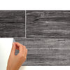 Distressed Barn Wood Plank Black Peel and Stick Wall Decals | Removable Repositionable Stickers | Easy Damage-Free Wall Art for Kids Bedroom Nursery Playroom