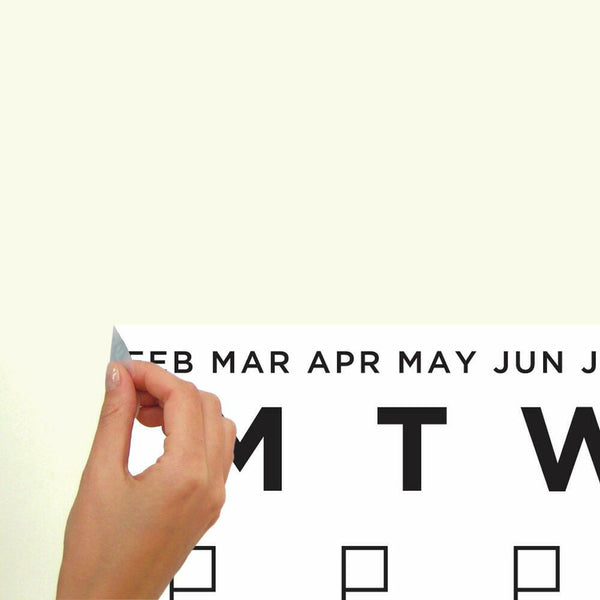 Calendar Peel and Stick Dry Erase Wall Decals | Removable Writable Reusable Surface | Easy Apply Damage-Free Decor for Home Office Kids Room