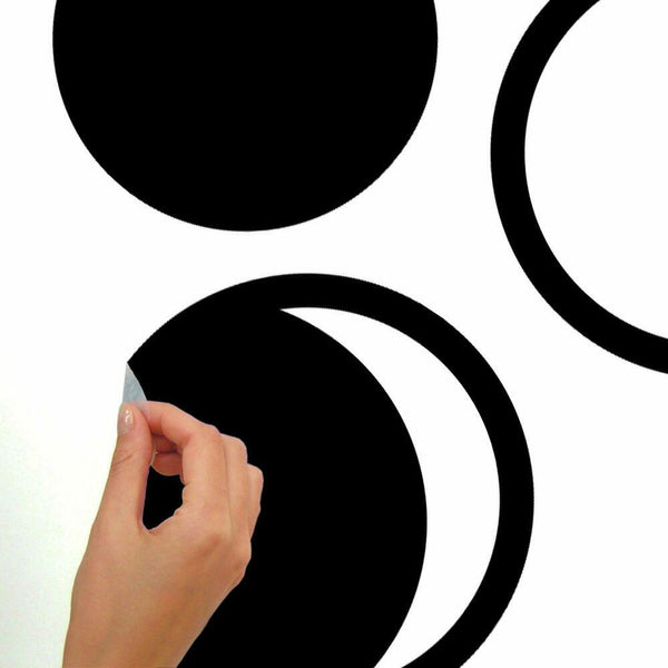 Phases Of The Moon Chalk Peel and Stick Wall Decals | 15 Decals | Removable Repositionable Stickers | Easy Damage-Free Wall Art for Kids Bedroom Nursery Playroom