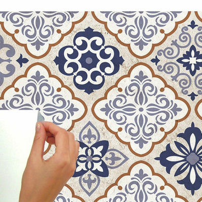Mexican Tiles Peel and Stick Wall Decals | 16 Decals | Removable Repositionable Stickers | Easy Damage-Free Wall Art for Kids Bedroom Nursery Playroom