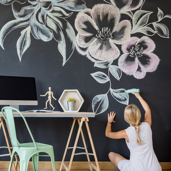 Chalkboard Peel and Stick Wallpaper | Removable Self-Adhesive Wall Covering | Easy Apply Damage-Free Decor for Bedroom Living Room Accent Wall
