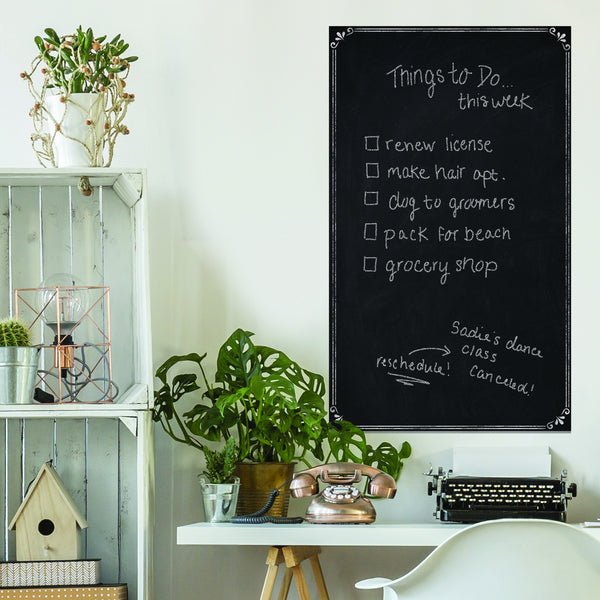 Chalkboard Peel and Stick Wallpaper | Removable Self-Adhesive Wall Covering | Easy Apply Damage-Free Decor for Bedroom Living Room Accent Wall