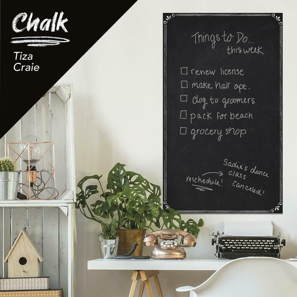 Chalkboard Peel and Stick Wallpaper | Removable Self-Adhesive Wall Covering | Easy Apply Damage-Free Decor for Bedroom Living Room Accent Wall