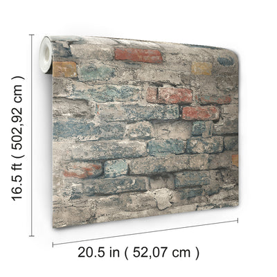 Brick Alley Peel and Stick Wallpaper | Removable Self-Adhesive Wall Covering | Easy Apply Damage-Free Decor for Bedroom Living Room Accent Wall