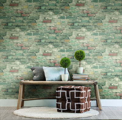Brick Alley Peel and Stick Wallpaper | Removable Self-Adhesive Wall Covering | Easy Apply Damage-Free Decor for Bedroom Living Room Accent Wall