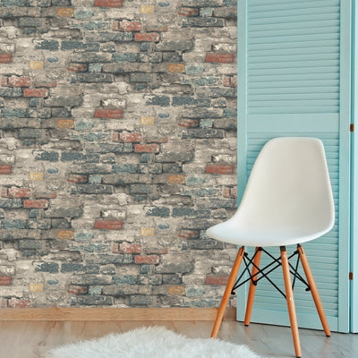 Brick Alley Peel and Stick Wallpaper | Removable Self-Adhesive Wall Covering | Easy Apply Damage-Free Decor for Bedroom Living Room Accent Wall