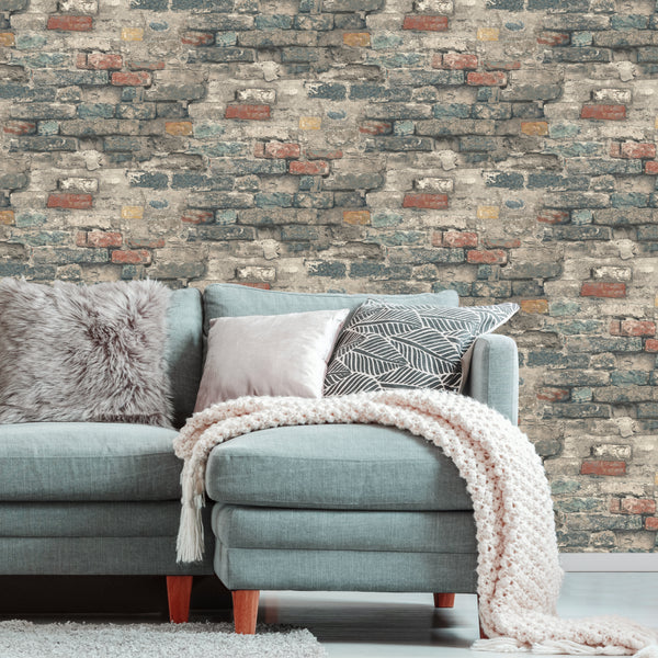 Brick Alley Peel and Stick Wallpaper | Removable Self-Adhesive Wall Covering | Easy Apply Damage-Free Decor for Bedroom Living Room Accent Wall