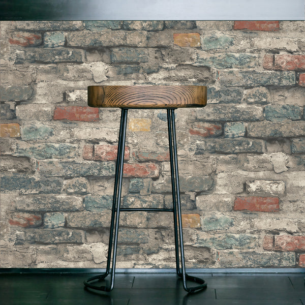 Brick Alley Peel and Stick Wallpaper | Removable Self-Adhesive Wall Covering | Easy Apply Damage-Free Decor for Bedroom Living Room Accent Wall