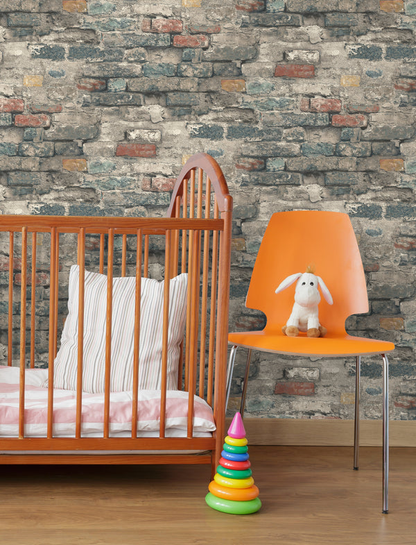 Brick Alley Peel and Stick Wallpaper | Removable Self-Adhesive Wall Covering | Easy Apply Damage-Free Decor for Bedroom Living Room Accent Wall