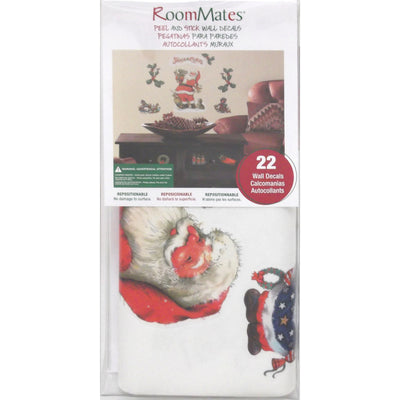 Santa Claus Peel and Stick Wall Decals | Removable Repositionable Stickers | Easy Damage-Free Wall Art for Kids Bedroom Nursery Playroom