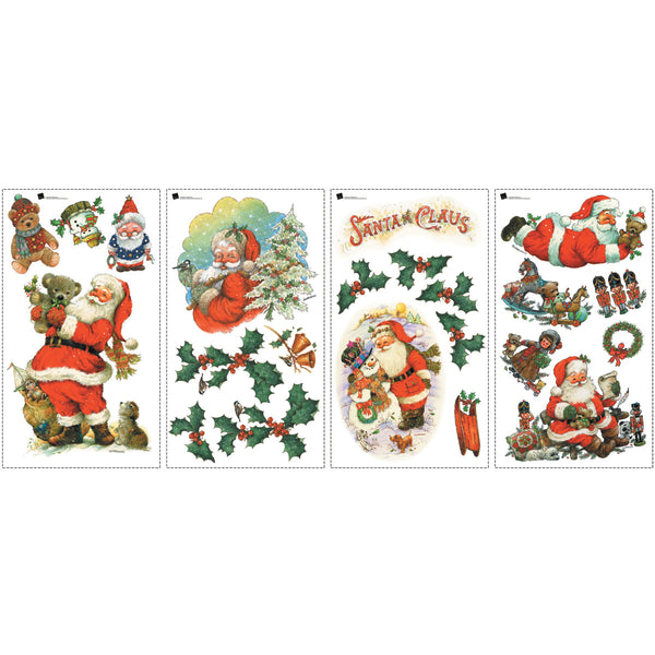 Santa Claus Peel and Stick Wall Decals | Removable Repositionable Stickers | Easy Damage-Free Wall Art for Kids Bedroom Nursery Playroom