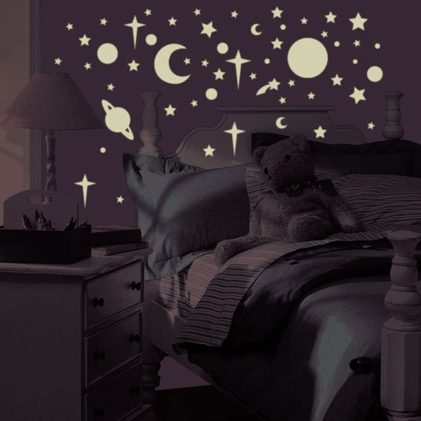 Celestial Peel and Stick Wall Decals | Removable Repositionable Stickers | Easy Damage-Free Wall Art for Kids Bedroom Nursery Playroom