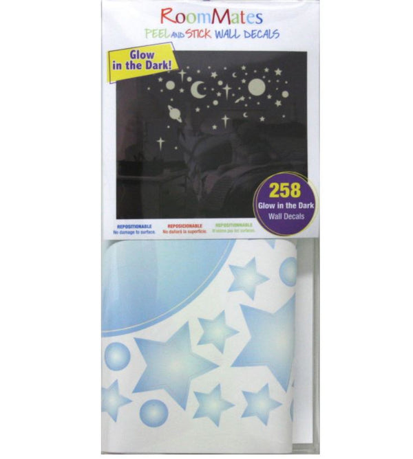 Celestial Peel and Stick Wall Decals | Removable Repositionable Stickers | Easy Damage-Free Wall Art for Kids Bedroom Nursery Playroom