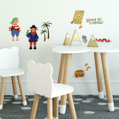 Treasure Hunt Peel and Stick Wall Decals | Removable Repositionable Stickers | Easy Damage-Free Wall Art for Kids Bedroom Nursery Playroom