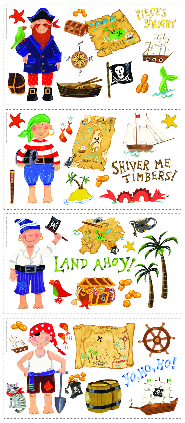 Treasure Hunt Peel and Stick Wall Decals | Removable Repositionable Stickers | Easy Damage-Free Wall Art for Kids Bedroom Nursery Playroom