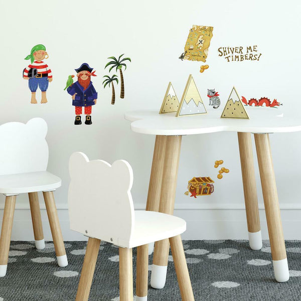 Treasure Hunt Peel and Stick Wall Decals | Removable Repositionable Stickers | Easy Damage-Free Wall Art for Kids Bedroom Nursery Playroom