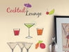 Martini Lounge Peel and Stick Wall Decals | Removable Repositionable Stickers | Easy Damage-Free Wall Art for Kids Bedroom Nursery Playroom