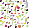 Martini Lounge Peel and Stick Wall Decals | Removable Repositionable Stickers | Easy Damage-Free Wall Art for Kids Bedroom Nursery Playroom