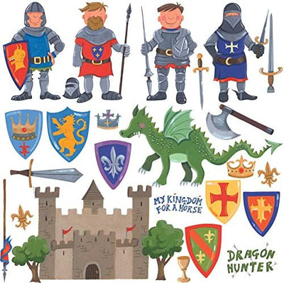 Dragon Hunter Peel and Stick Wall Decals | Removable Repositionable Stickers | Easy Damage-Free Wall Art for Kids Bedroom Nursery Playroom