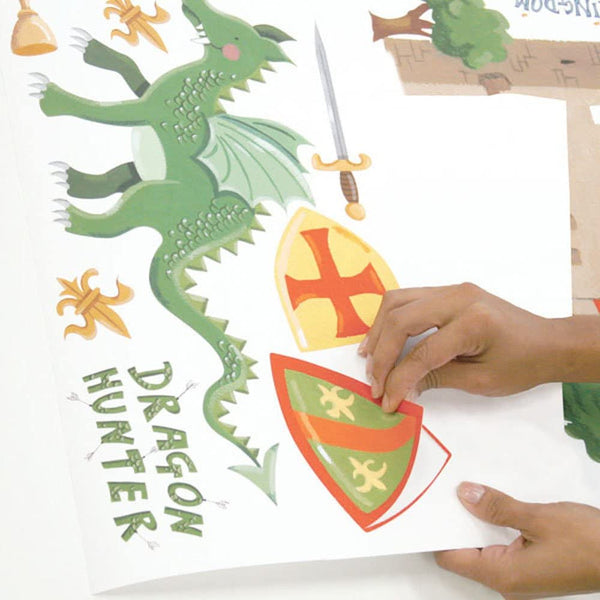 Dragon Hunter Peel and Stick Wall Decals | Removable Repositionable Stickers | Easy Damage-Free Wall Art for Kids Bedroom Nursery Playroom