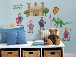 Dragon Hunter Peel and Stick Wall Decals | Removable Repositionable Stickers | Easy Damage-Free Wall Art for Kids Bedroom Nursery Playroom