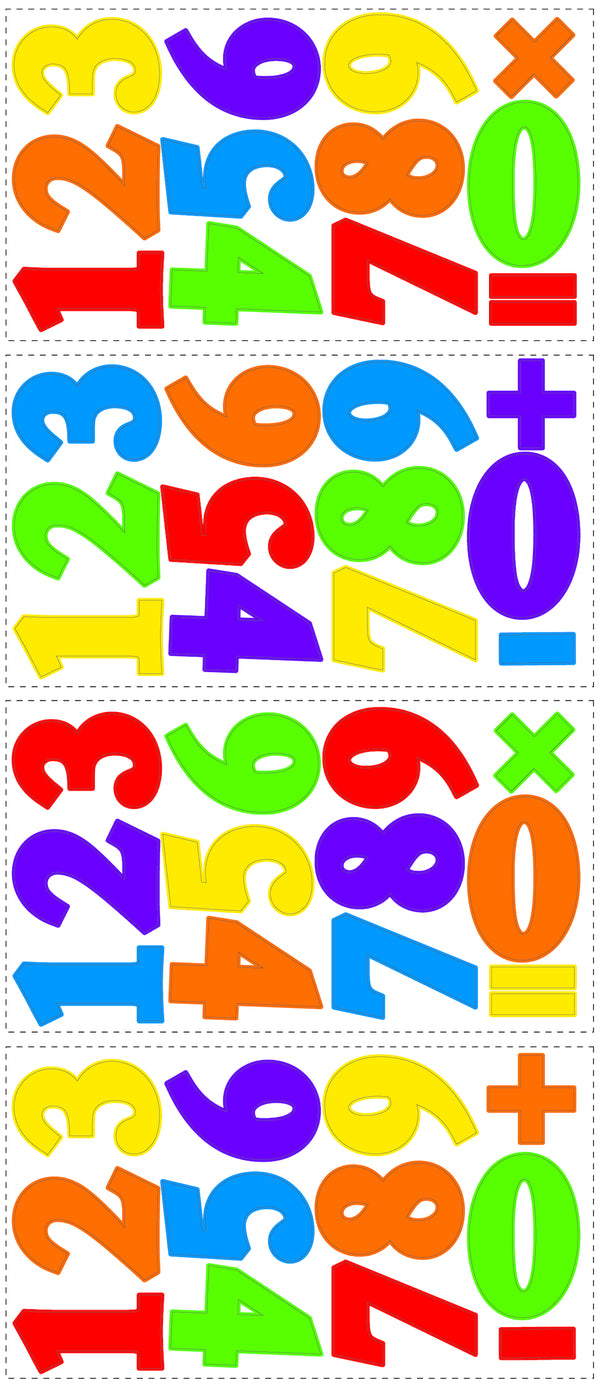 Numbers Primary Peel and Stick Wall Decals | Removable Repositionable Stickers | Easy Damage-Free Wall Art for Kids Bedroom Nursery Playroom