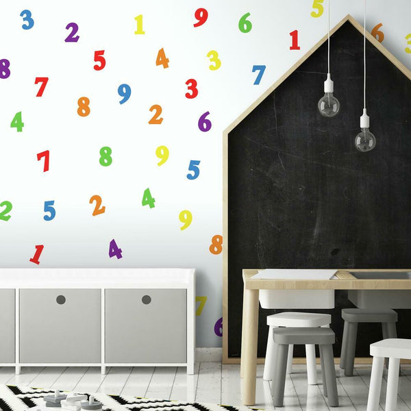 Numbers Primary Peel and Stick Wall Decals | Removable Repositionable Stickers | Easy Damage-Free Wall Art for Kids Bedroom Nursery Playroom