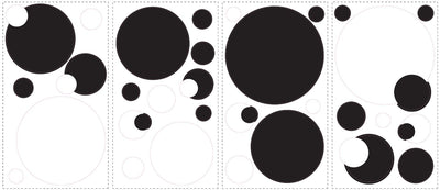 Black And White Chalkboard Dots Peel and Stick Wall Decals | Removable Repositionable Stickers | Easy Damage-Free Wall Art for Kids Bedroom Nursery Playroom