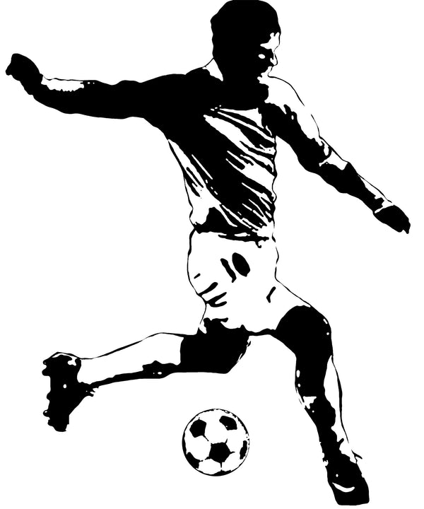 Soccer Player Peel and Stick Wall Decals | Removable Repositionable Stickers | Easy Damage-Free Wall Art for Kids Bedroom Nursery Playroom