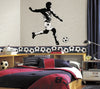 Soccer Player Peel and Stick Wall Decals | Removable Repositionable Stickers | Easy Damage-Free Wall Art for Kids Bedroom Nursery Playroom