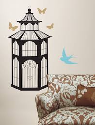 Birdcage Peel and Stick Wall Decals | Removable Repositionable Stickers | Easy Damage-Free Wall Art for Kids Bedroom Nursery Playroom