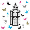 Birdcage Peel and Stick Wall Decals | Removable Repositionable Stickers | Easy Damage-Free Wall Art for Kids Bedroom Nursery Playroom
