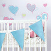 Hearts Peel and Stick Wall Decals | Removable Repositionable Stickers | Easy Damage-Free Wall Art for Kids Bedroom Nursery Playroom