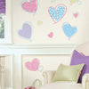 Hearts Peel and Stick Wall Decals | Removable Repositionable Stickers | Easy Damage-Free Wall Art for Kids Bedroom Nursery Playroom