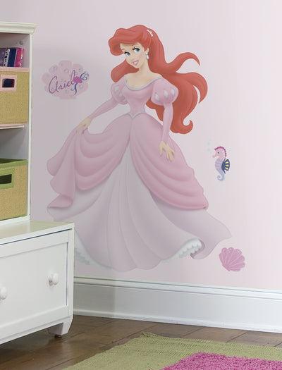 Princess Ariel Peel and Stick Wall Decals | Removable Repositionable Stickers | Easy Damage-Free Wall Art for Kids Bedroom Nursery Playroom