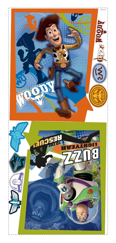 Toy Story Buzz and Woody Peel and Stick Giant Wall Poster | Removable Repositionable Decal | Easy Apply Damage-Free Wall Art for Bedroom Playroom Decor