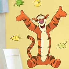 Winnie The Pooh Tigger Peel and Stick Wall Decals | Removable Repositionable Stickers | Easy Damage-Free Wall Art for Kids Bedroom Nursery Playroom