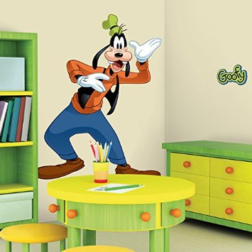 Mickey and Friends Goofy Peel and Stick Wall Decals | Removable Repositionable Stickers | Easy Damage-Free Wall Art for Kids Bedroom Nursery Playroom