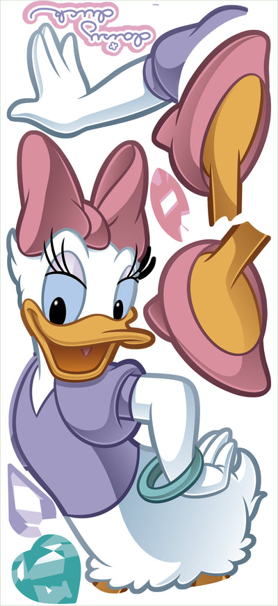 Mickey and Friends Daisy Duck Peel and Stick Wall Decals | Removable Repositionable Stickers | Easy Damage-Free Wall Art for Kids Bedroom Nursery Playroom