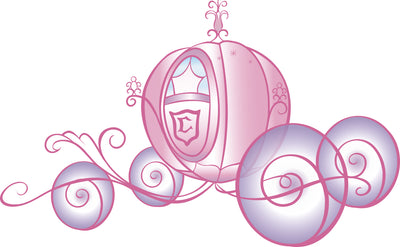Princess Carriage Peel and Stick Wall Decals | Removable Repositionable Stickers | Easy Damage-Free Wall Art for Kids Bedroom Nursery Playroom